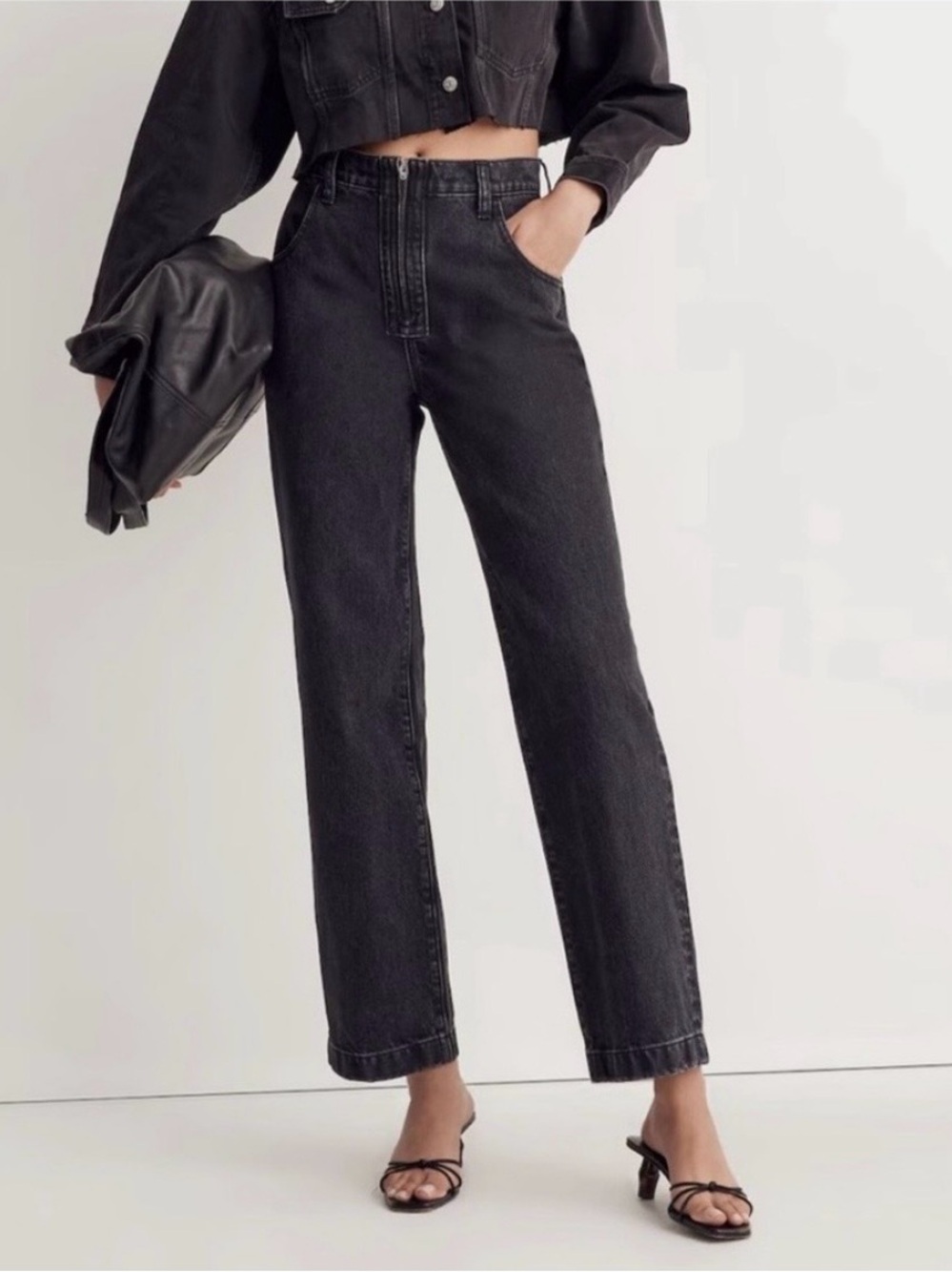 Madewell The Perfect Vintage Wide-Leg Jean Black Women's Size 29P